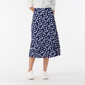 J. Crew Peony Floral Midi Skirt in Navy Blue with flower print in size 14